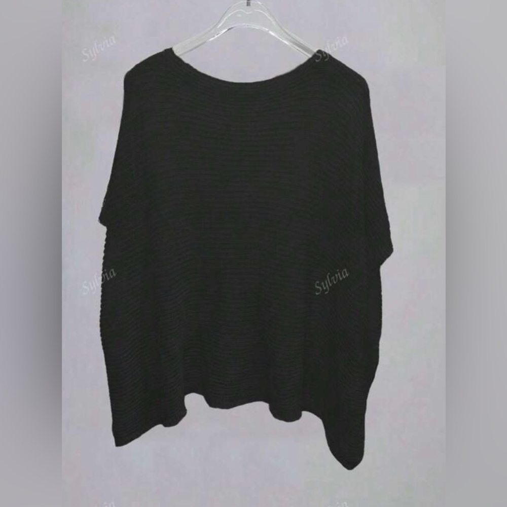 Black Asymmetrical shrug with Knit Fabric - Picture 4 of 7